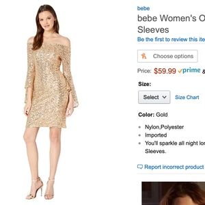 Bebe gold sequin dress